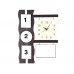 4-Photo Subli Wood Wooden Wall clock Brown color frame with off white 