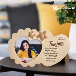 Wooden Photo Frame with Engraved Name