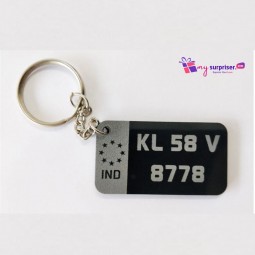 Number Plate Engraved Key Chain - Acrylic