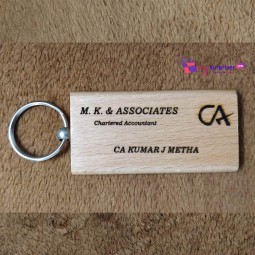 Wooden Engraved Visiting Card Keychain