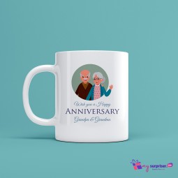 Wish u a happy anniversary grandpa & grandma mug