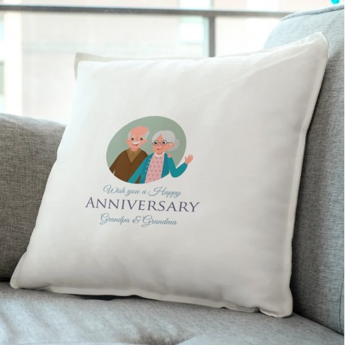 Wish you a happy anniversary grandpa and grandma pillow