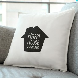 Happy house warming pillow