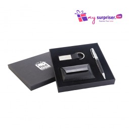 Corporate Gift Set- Pen + Keychain + Card Holder [Black]
