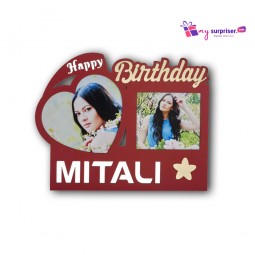 Birthday Special Wooden Photo Frame with Name - 2 Photos