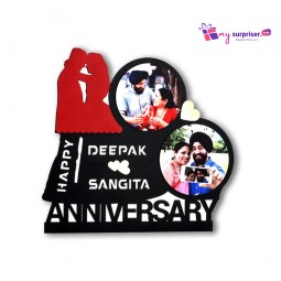 Anniversary Special Wooden Photo Plaque - 2 Photos