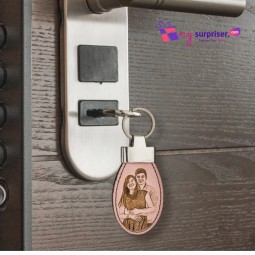 Engraved Keychain in Leather